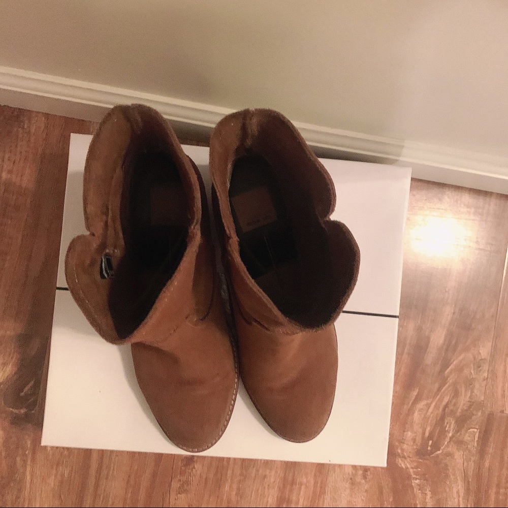 Dolce Vita Brown Suede Ankle Boots Booties - Picture 4 of 8